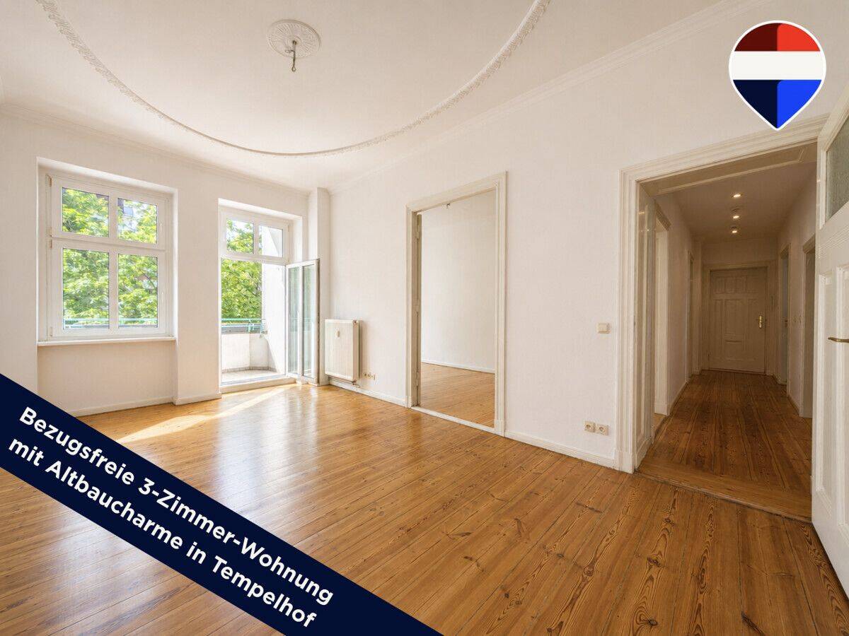 Bezugsfreie 3-Zimmer-Wohnung mit Altbaucharme in Tempelhof, 12099 Berlin (Neukölln)