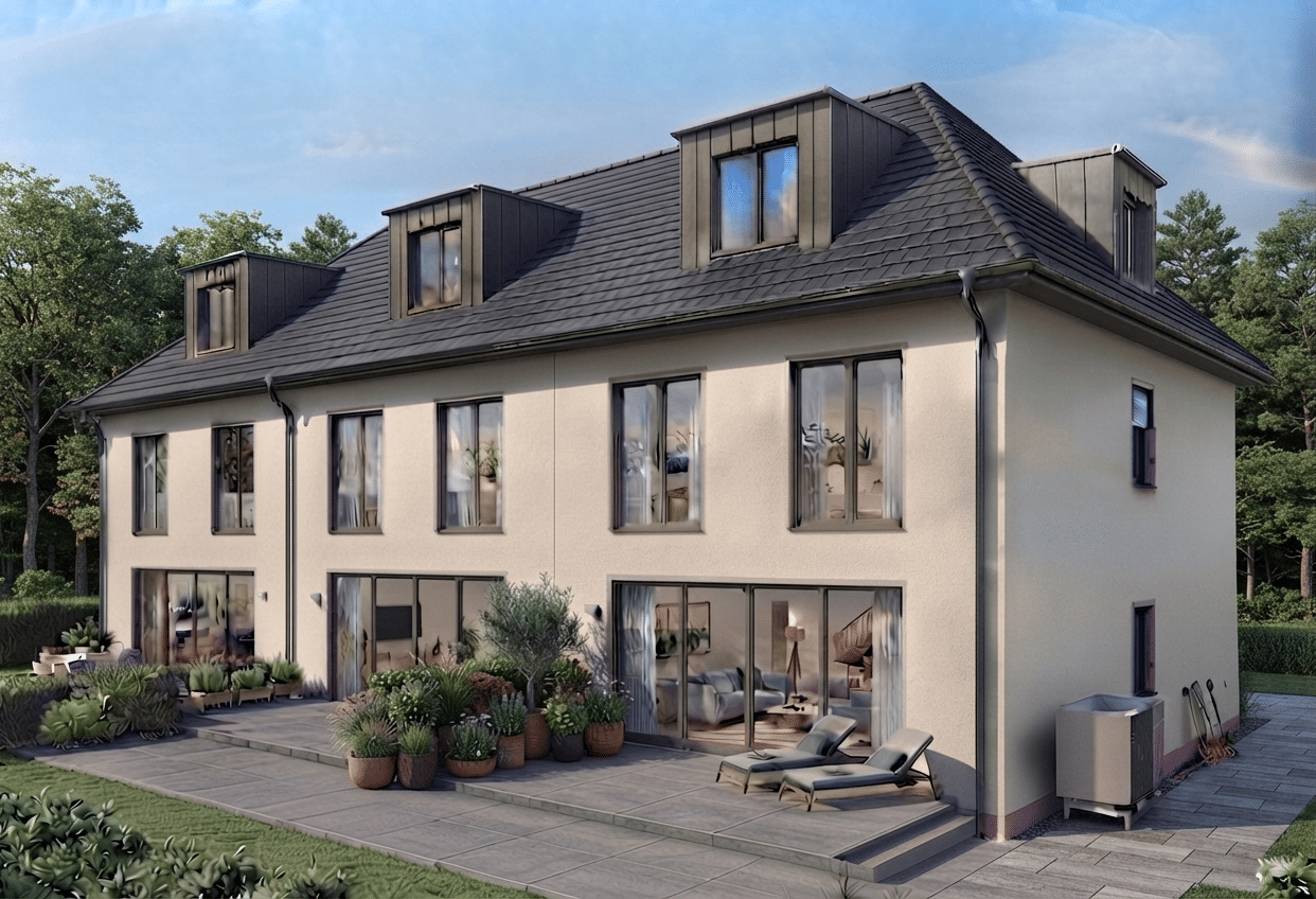 Stilvolle Neubau-Reihenhäuser in München-Allach: Realteilung, KfW-55 und flexibler Grundriss, 80997 München (Allach-Untermenzing Moosach Pasing-Obermenzing)