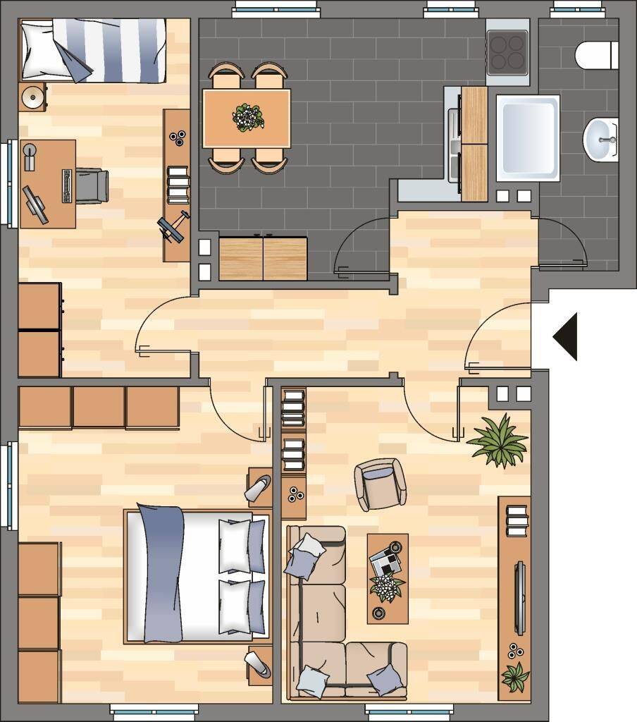 Renovierte 3-ZKB-Erdgeschosswohnung mit ebenerdiger Dusche zu vermieten!, 26382 Wilhelmshaven (Bant Heppens Innenhafen Innenstadt Siebethsburg)