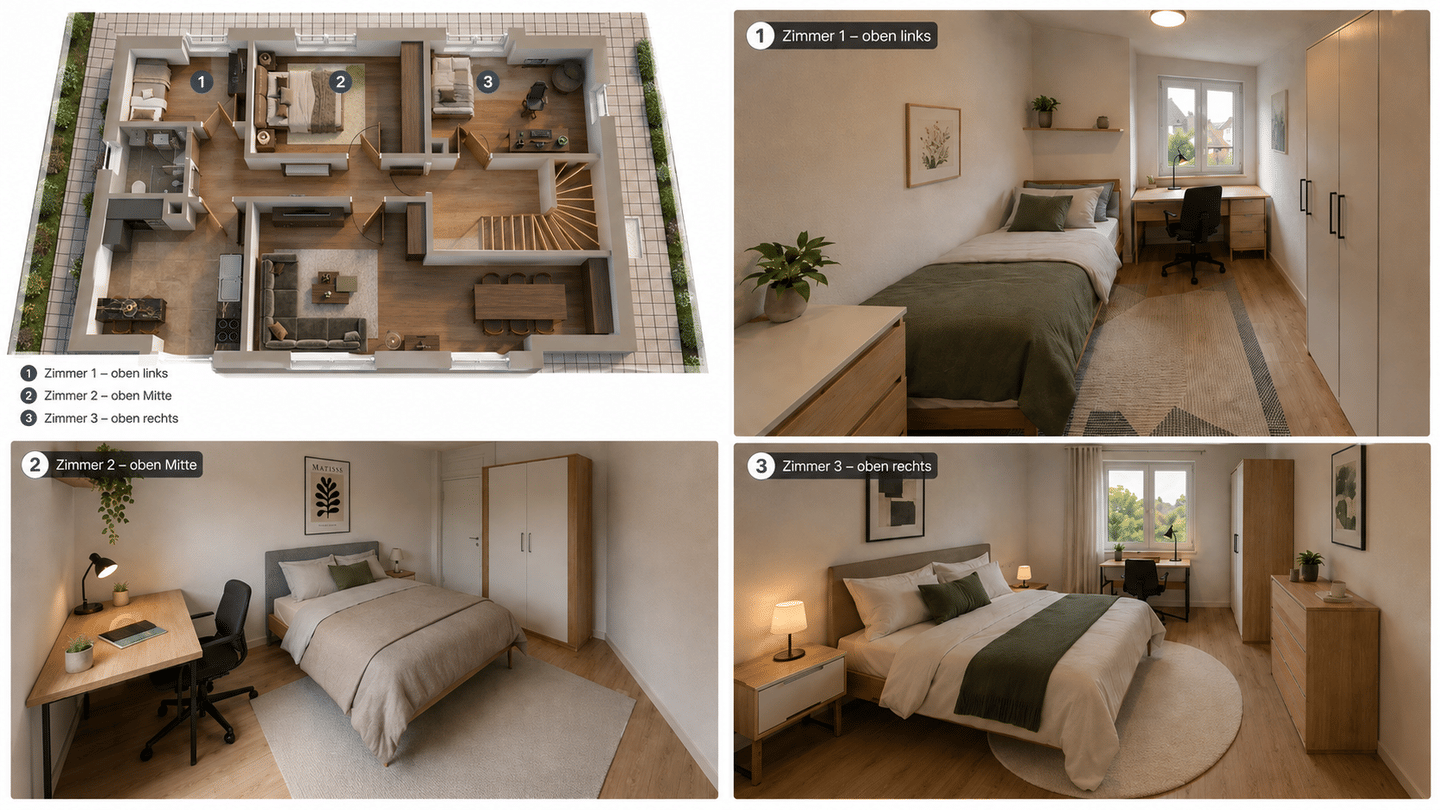 3 WG-Zimmer in gepflegter Studenten-WG – unterschiedliche Größen | Warmmiete inkl. Strom & WLAN, 74909 Meckesheim