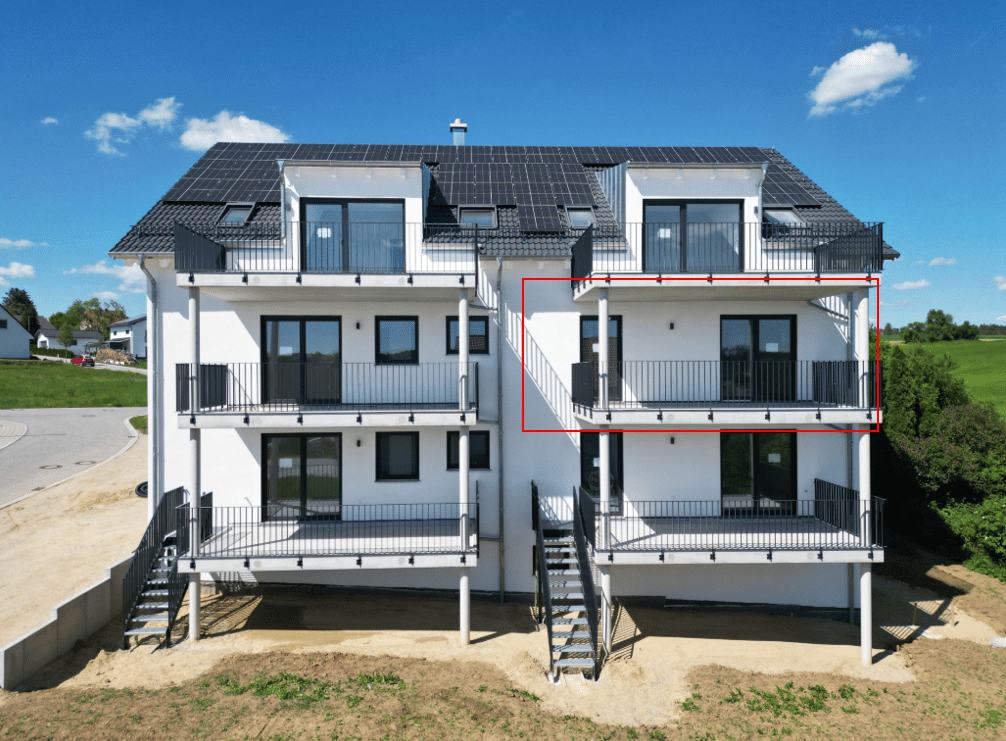 NEUBAU Erstbezug: 3-Zimmer Obergeschossswohnung mit großem Balkon!!!, 84098 Hohenthann