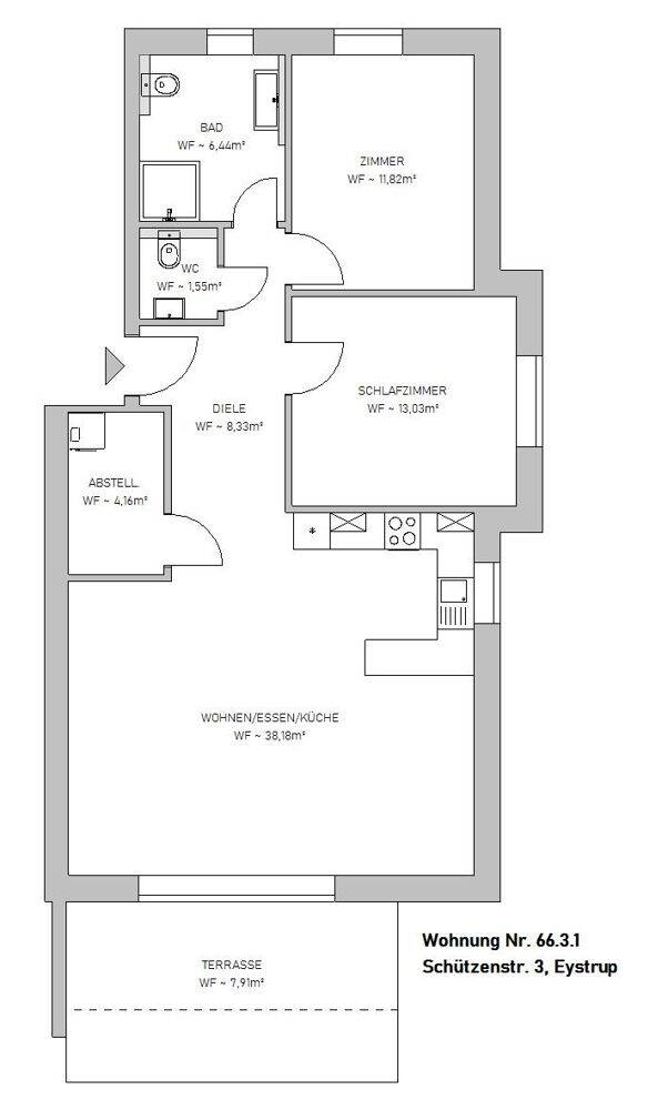 3-Zimmer-Wohnung im Erdgeschoss, 27324 Eystrup