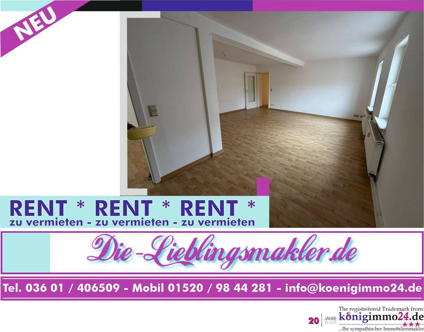 Schöne 3-Zimmer-Wohnung in ruhiger Innenstadtlage von Mühlhausen/Thüringen, 99974 Mühlhausen/Thüringen