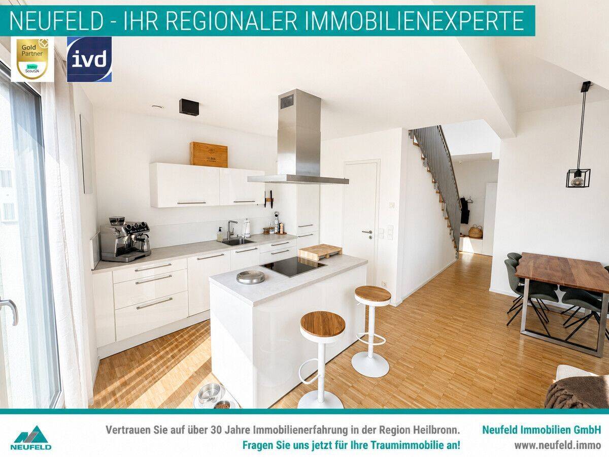 Traumhafte 4,5 Zimmer Maisonettewohnung mit schöner Dachterrasse zu vermieten!, 74177 Bad Friedrichshall