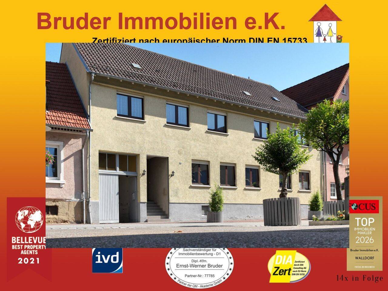Walldorf Zentrum: MFH mit Geschichte – “Der Engel”, sanierungsbedürftig, FREI, keine K-Prov., 69190 Walldorf