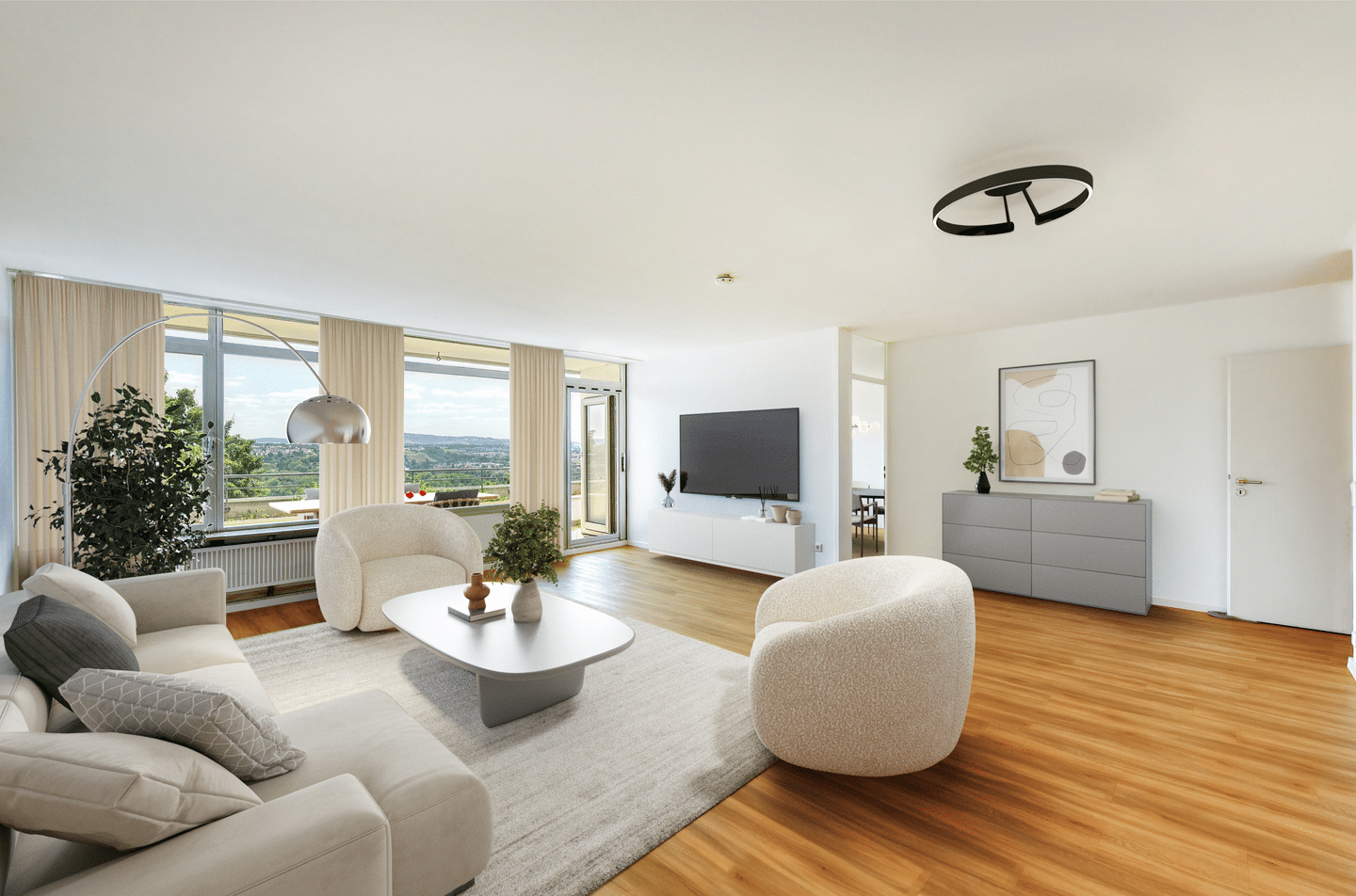 +++ Panorama-Fern-/Seeblick – Schwimmbad/Sauna – modernisiert – inklusive Doppel-Garage & TG-Stellplatz – EBK möglich…, 70437 Stuttgart (Freiberg Mönchfeld Rot Zazenhausen Zuffenhausen)