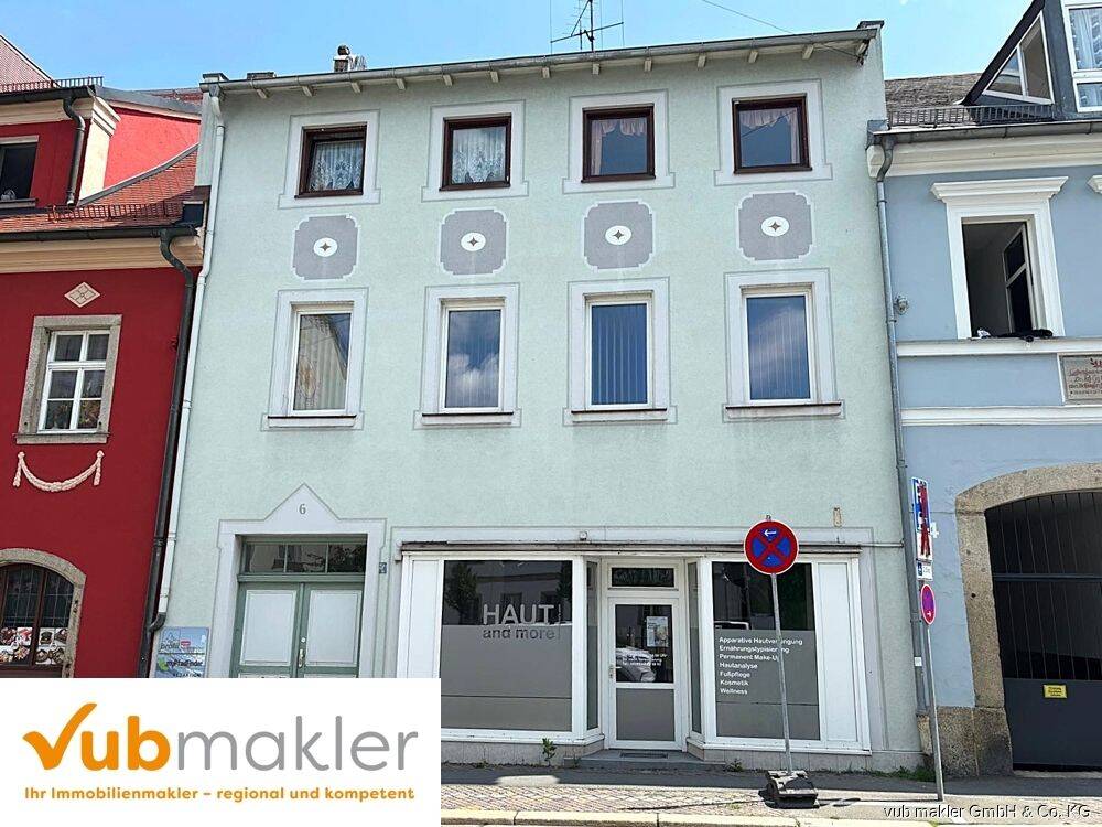 Historisches Wohn- und Geschäftshaus – attraktive Gewerbeeinheit, Wohnungen und  Hofterrasse in Hof, 95028 Hof (Haidt Innenstadt Jägersruh Leimitz)
