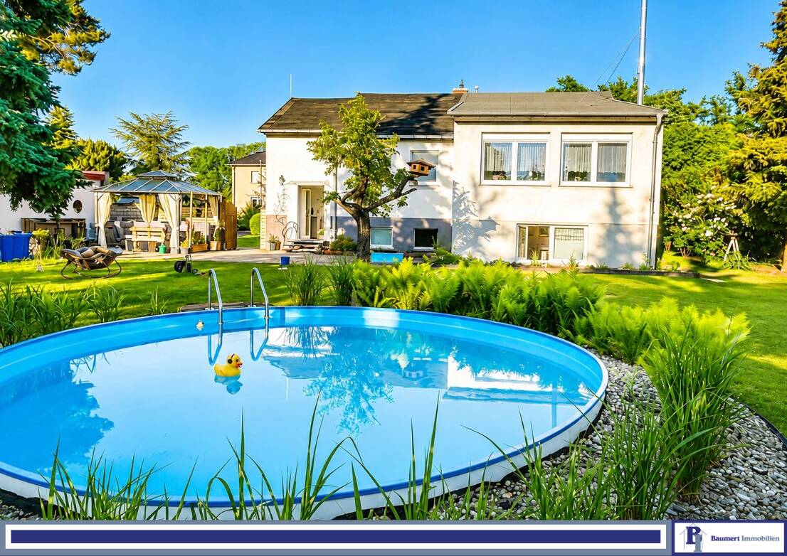 Großzügiger Bungalow mit Vollkeller, Pool und 1.881 m² Grundstück in ruhiger Lage, 14550 Groß Kreutz (Havel)