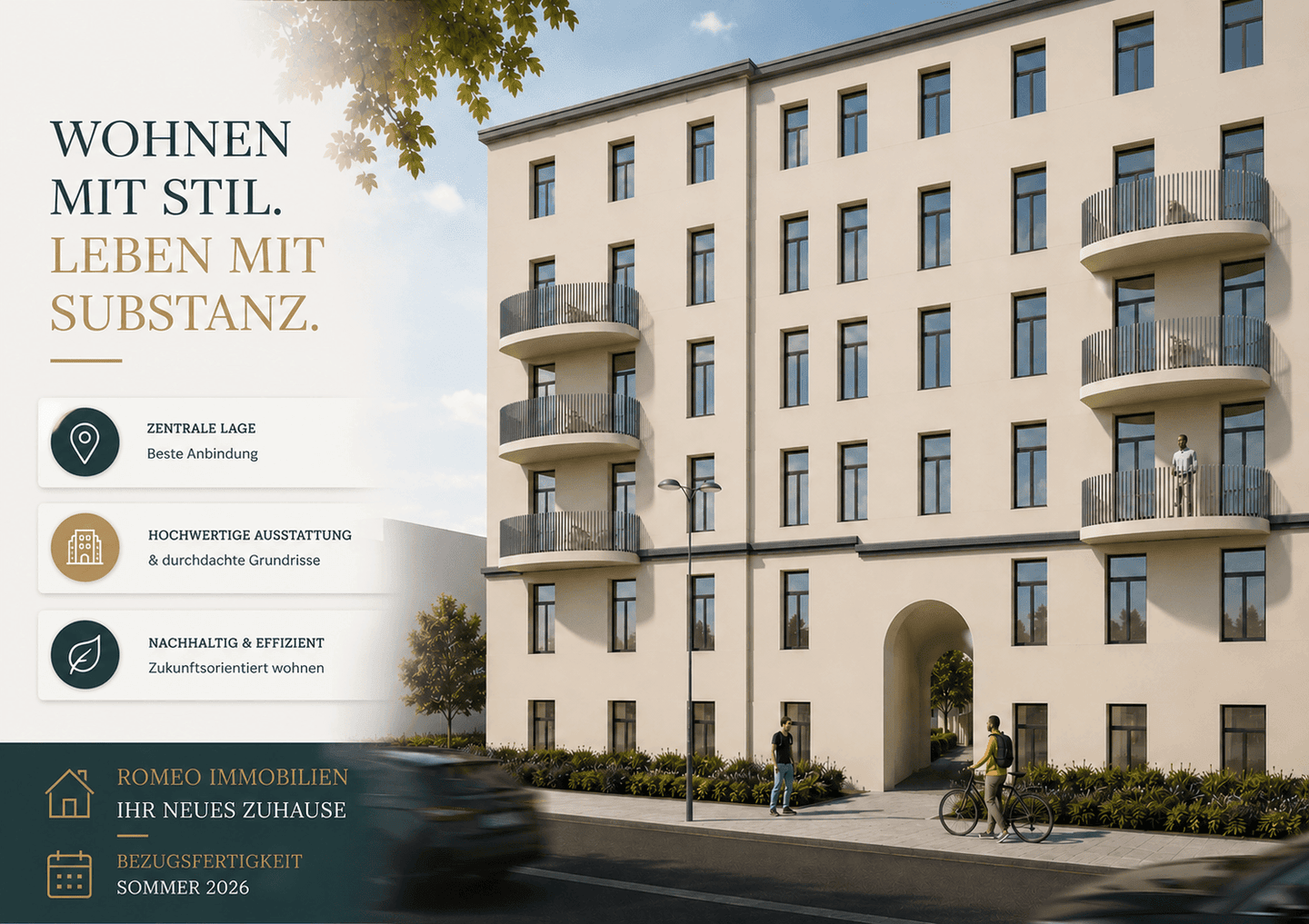 3 Zimmer – Parkett – Balkon – Wärmepumpe – Eigener Eingang, 6112 Halle (Saale)