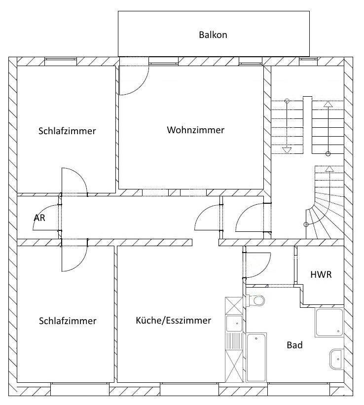 3,5-Zimmer-Küche-Bad-Wohnung mit Balkon in Reimsbach, 66701 Beckingen