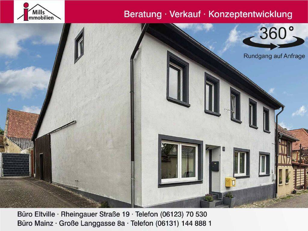Außergewöhnliches 1-2 Familienhaus mit  uneinsehbarem Innenhof und Scheune, 55286 Wörrstadt