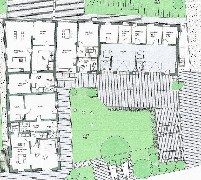 „Wohnen und Arbeiten unter einem Dach“ Vier exklusive Reihenhäuser – Neubau / Erstbezug – im Gemeindebereich von Bodenkirchen, 84155 Bodenkirchen