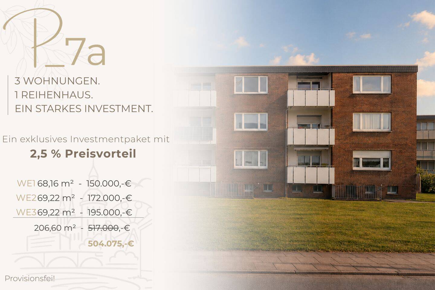 Paketdeal in Oldenburg – 3 vermietete Wohnungen, 2,5 % Preisvorteil & sofort rentabel!, 26133 Oldenburg (Oldb) (Kreyenbrück)
