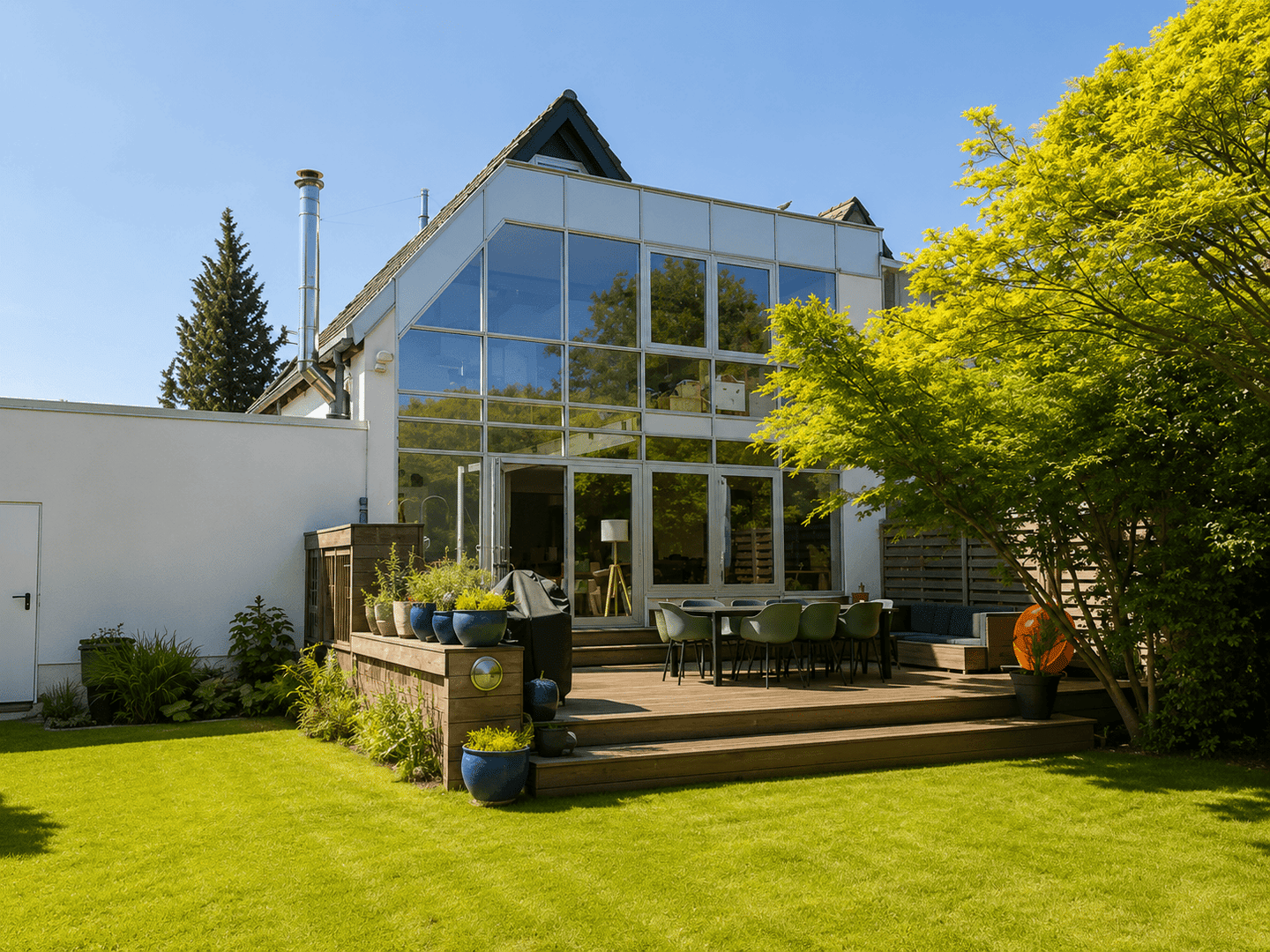Wohnen wie im Loft – außergewöhnliches Familienhaus mit Galerie, Glasfassade und traumhaftem Garten, 52428 Jülich