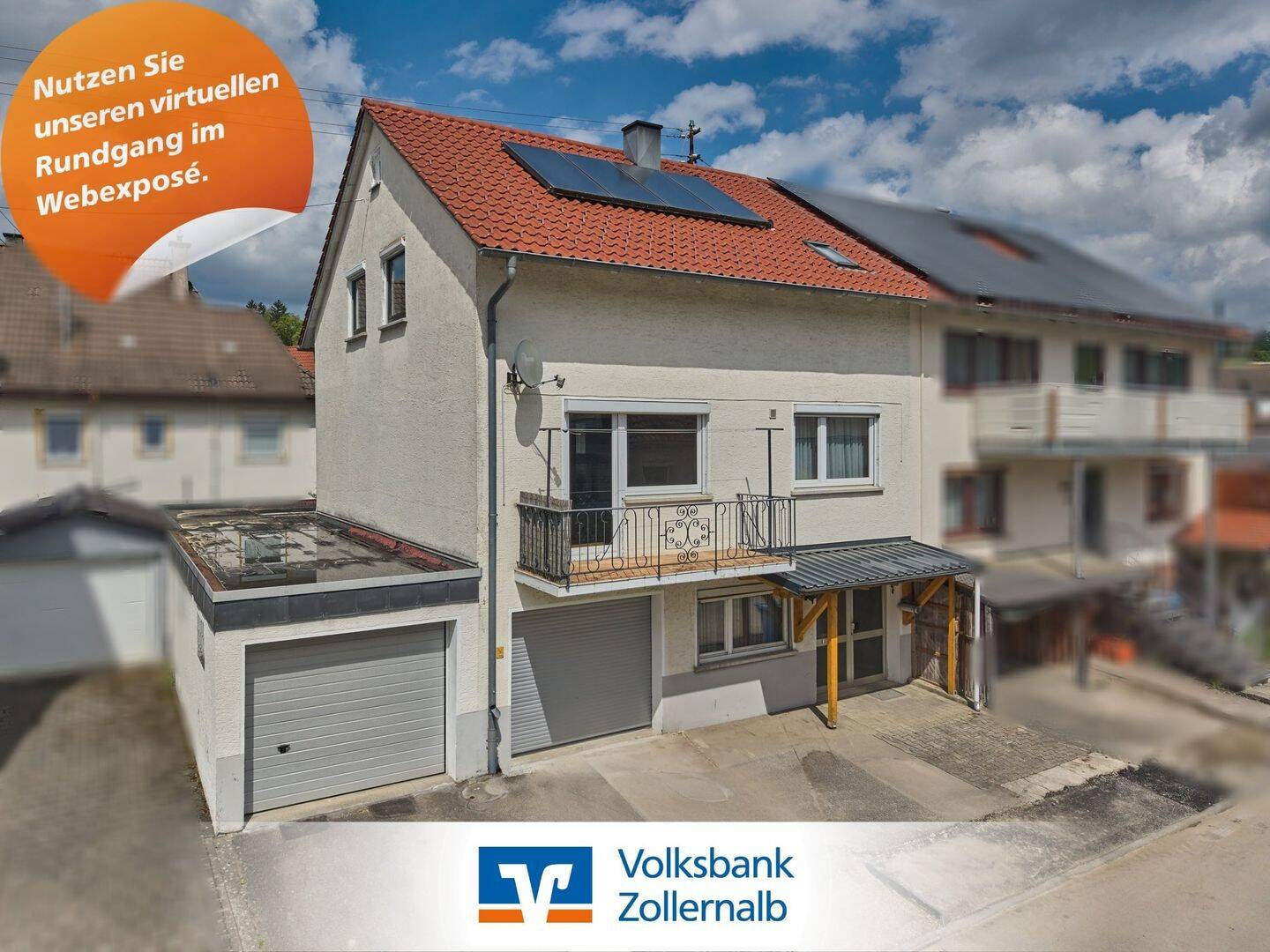 Schöne Doppelhaushälfte mit zwei Garagen + Balkon, 72393 Burladingen