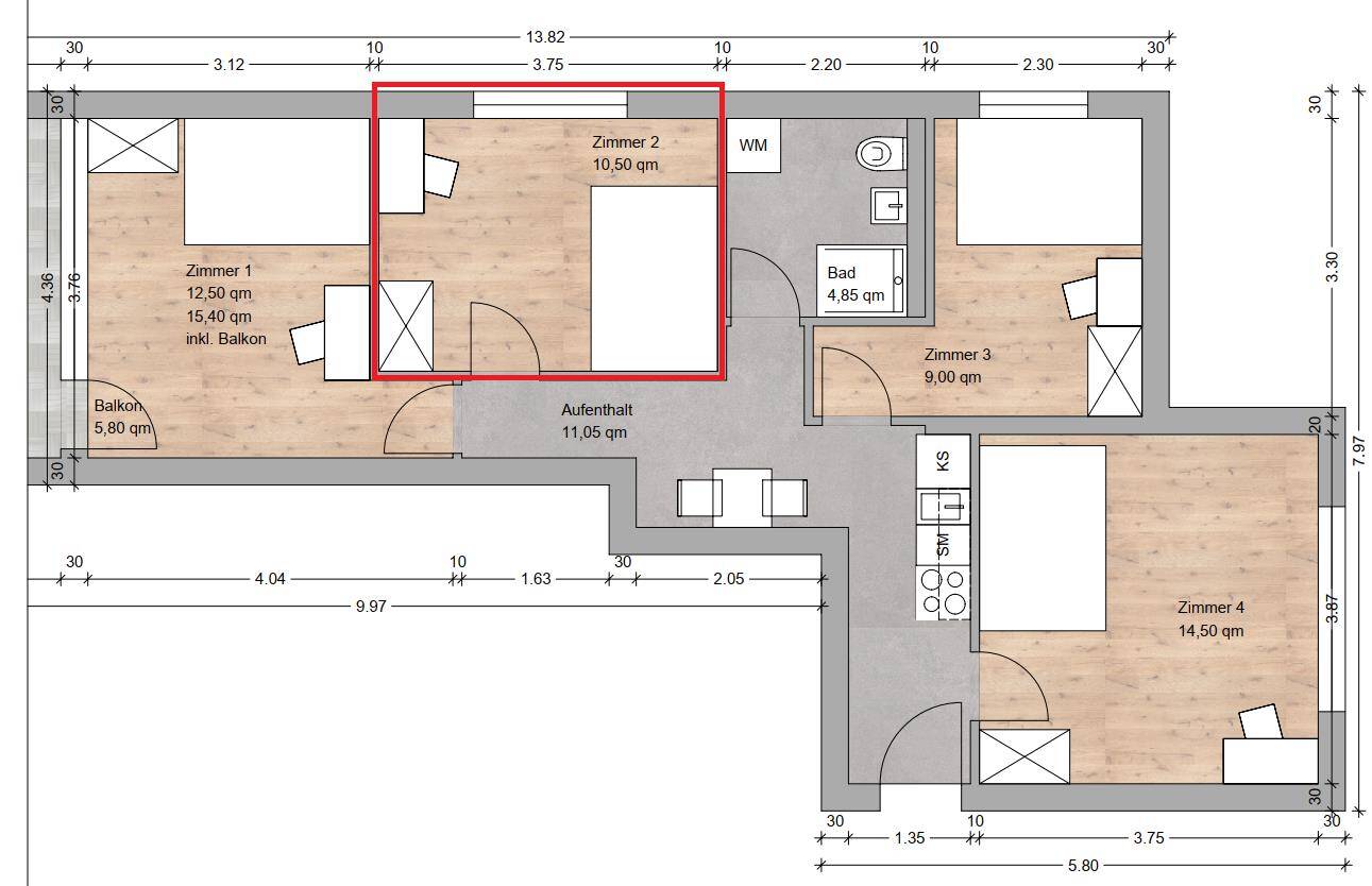 neu renoviertes & möbliertes WG Zimmer in Nürnberg, 90459 Nürnberg