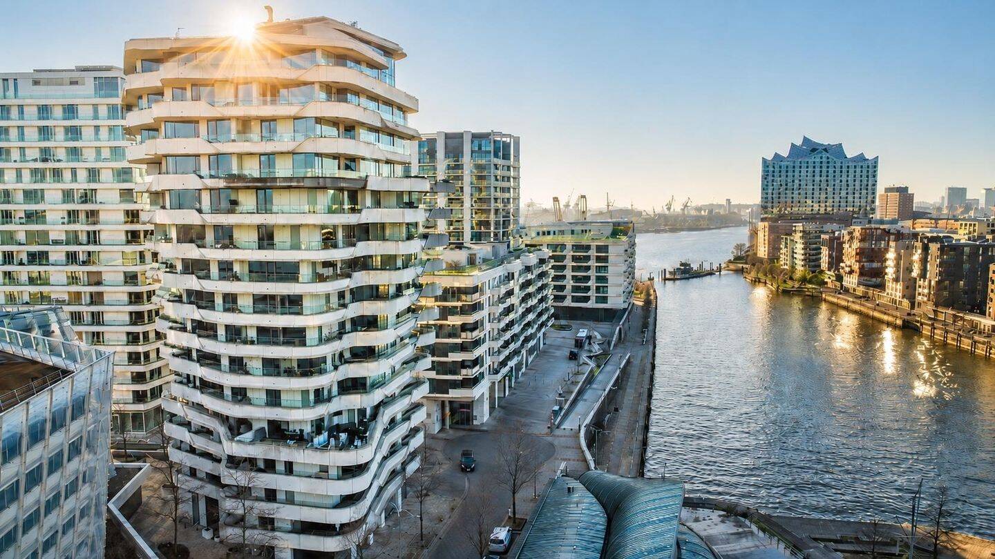 Exklusive Wohnung im Marco-Polo-Tower mit schönster Terrasse Hamburgs