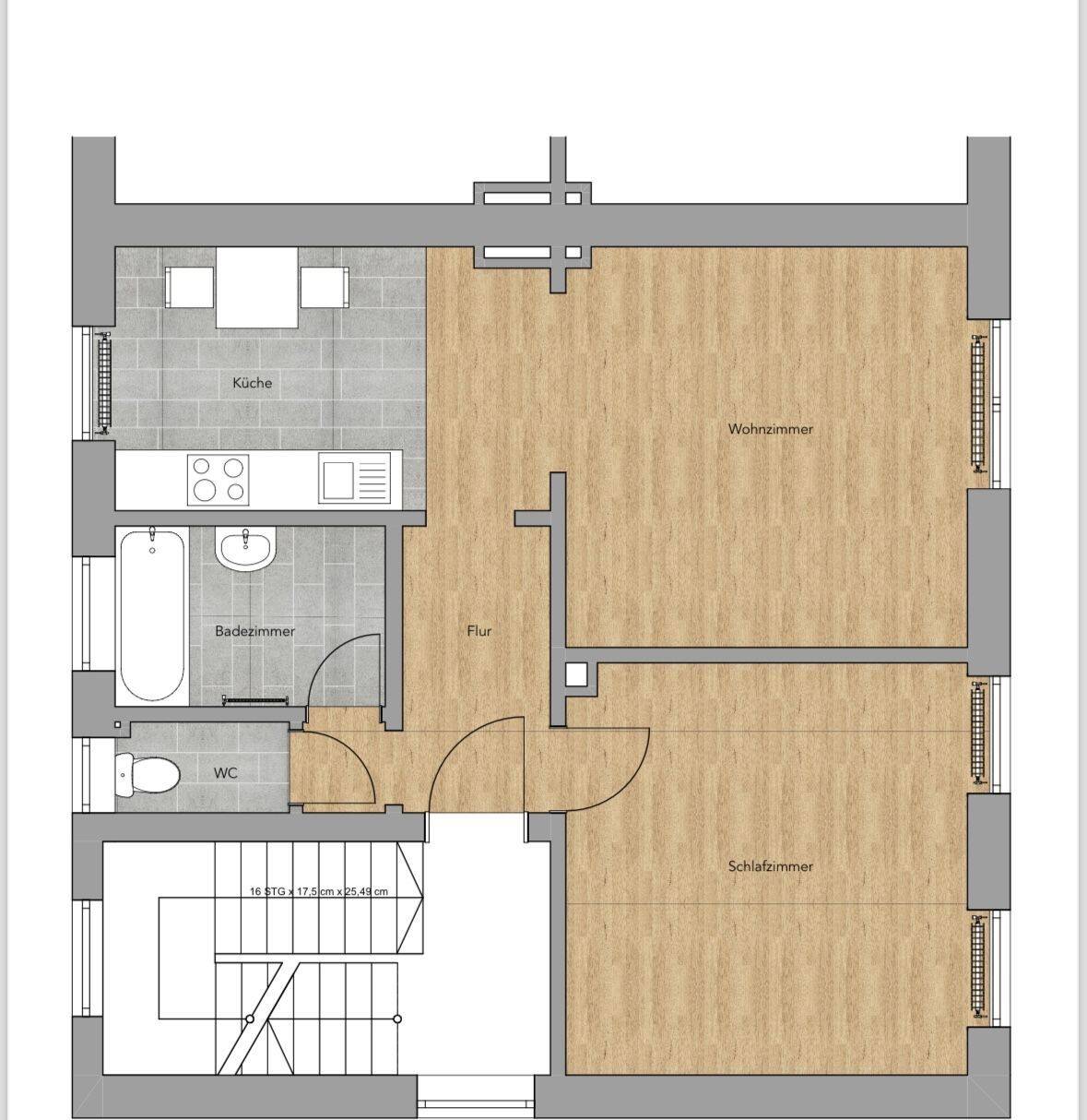 Wohnung mit Gartennutzung 53 qm für 1-2 Personen, 56130 Bad Ems