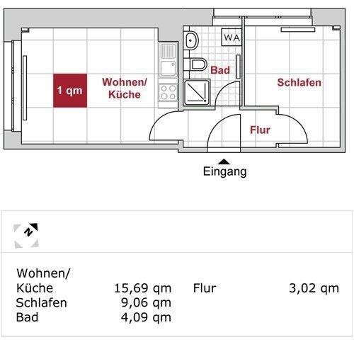 Azubi- und Studentenangebot! Kleine 2 Zimmer Wohnung, 1239 Dresden