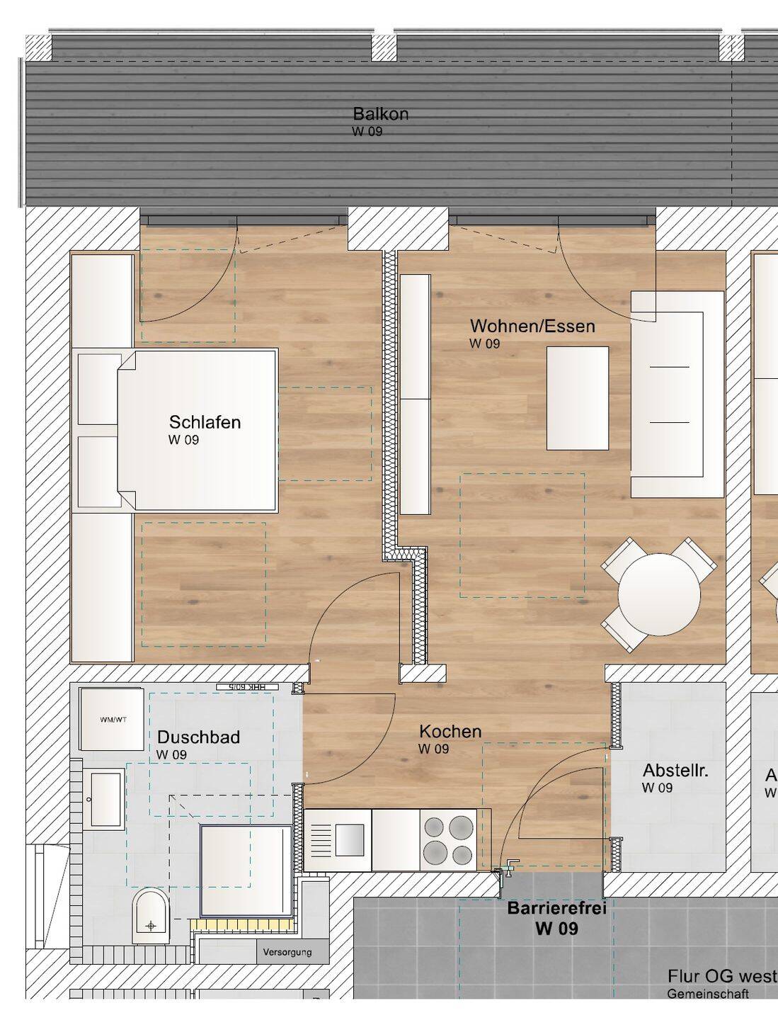 2 Zimmer Wohnung mit Nordbalkon