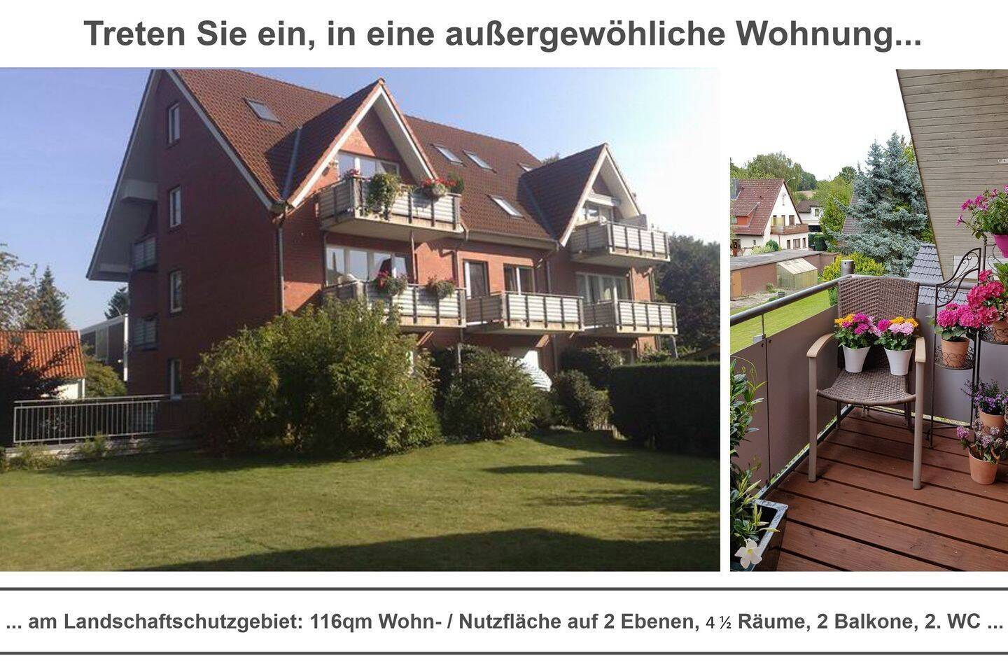 4,5 Räume, 118qm Wohn-/nutzfläche 2 Ebenen, 2 Balkone, 2. WC, Sackgasse am Landschaftsschutzgebiet, Warm-/Wasser in BeKo enthalten, 21077 Hamburg (Harburg)