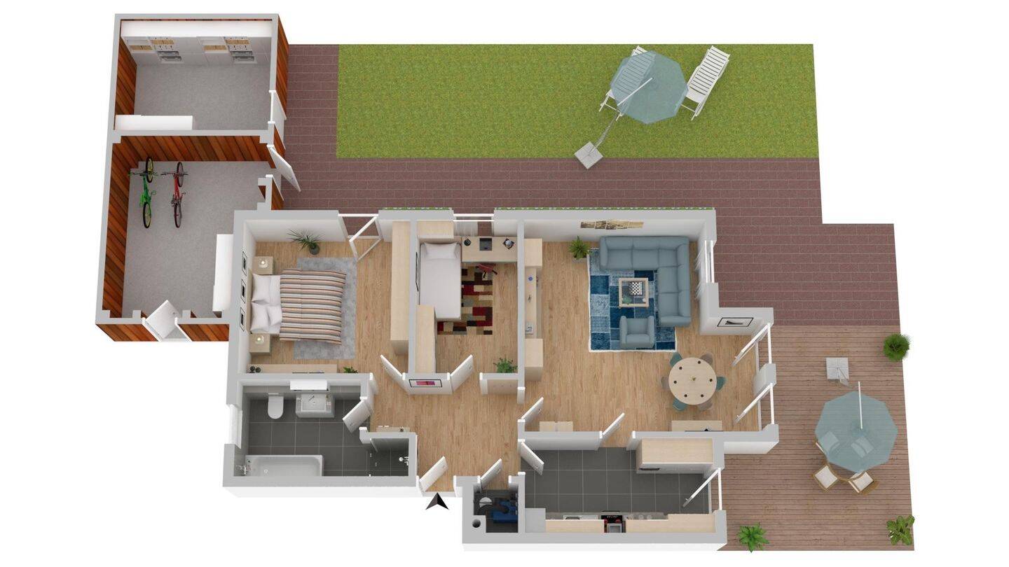 Echter Freiraum: Attraktive 3-Zimmer-Wohnung mit großer Terrasse und großem Gartenanteil, 48529 Nordhorn