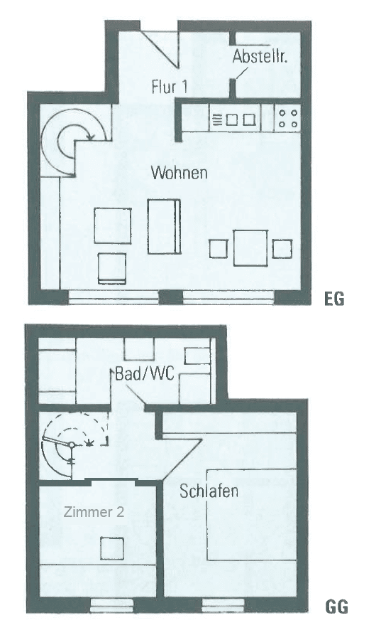 2,5-Zimmer-Maisonettewohnung mit TG-Stellplatz in zentraler Lage von Überlingen, 88662 Überlingen