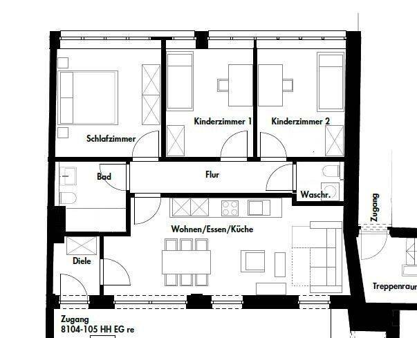 Wohnen wie im Zweifamilienhaus: 4-Zimmer-Stadtwohnung mit Terrasse und Innenhof, 90443 Nürnberg