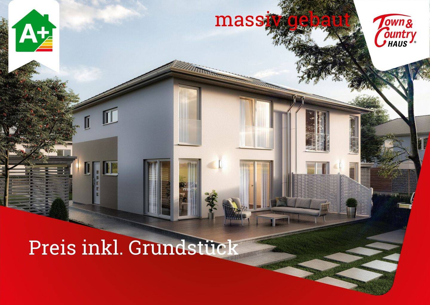Doppelhaushälfte, massiv gebaut, Preis inkl. Grundstück, 54516 Wittlich