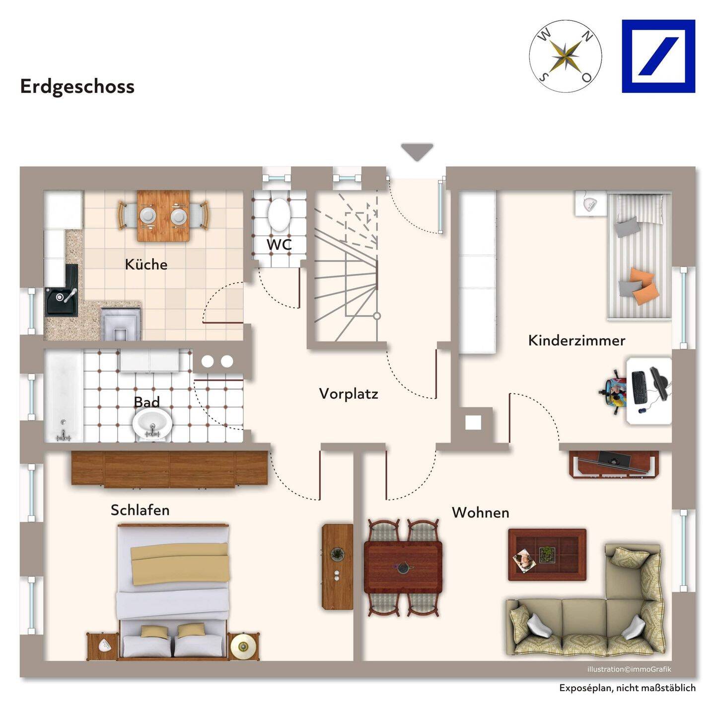Feuerbach – Nähe Bosch – 3-Zi-Whg. – renoviert 2011, 70469 Stuttgart (Feuerbach Zuffenhausen)