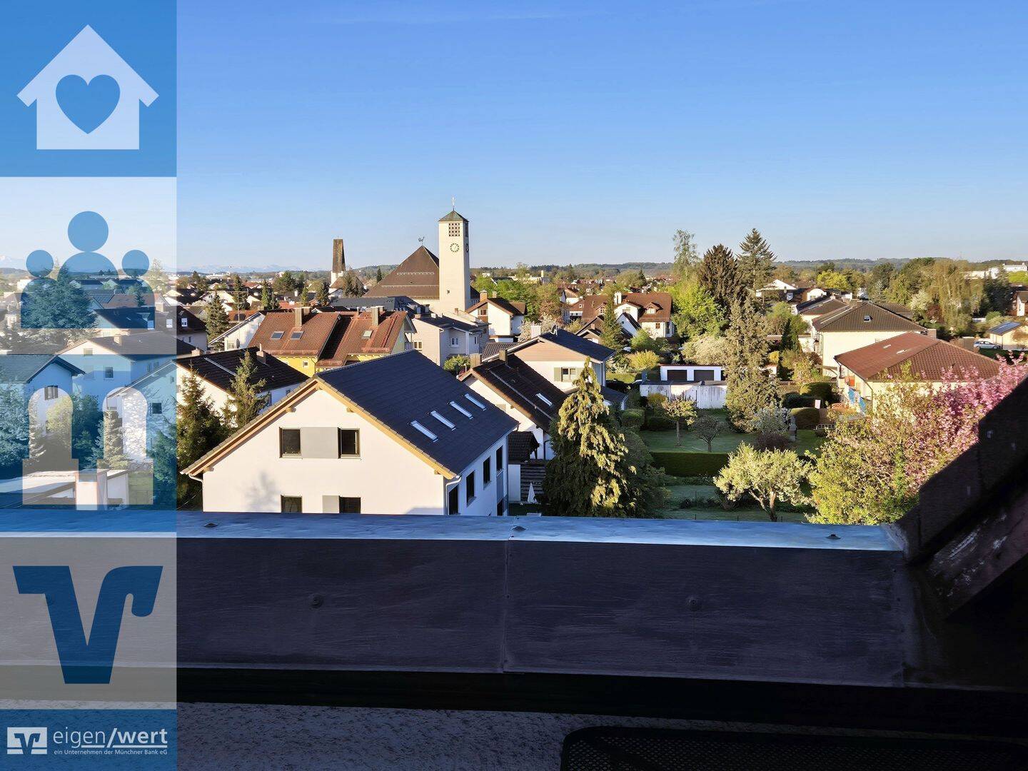 Gepflegtes Appartement mit Südwest-Dachterrasse und Bergblick, 82205 Gilching