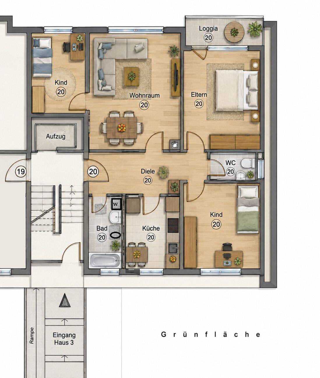 Großzügige 4-Zimmer-Eigentumswohnung mit Loggia & eigener Garage in guter Wohnlage von Gernsbach, 76593 Gernsbach