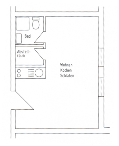Mietwohnung, 1,5 Zimmer, 28 m², in Saarbrücken, 66111 Saarbrücken
