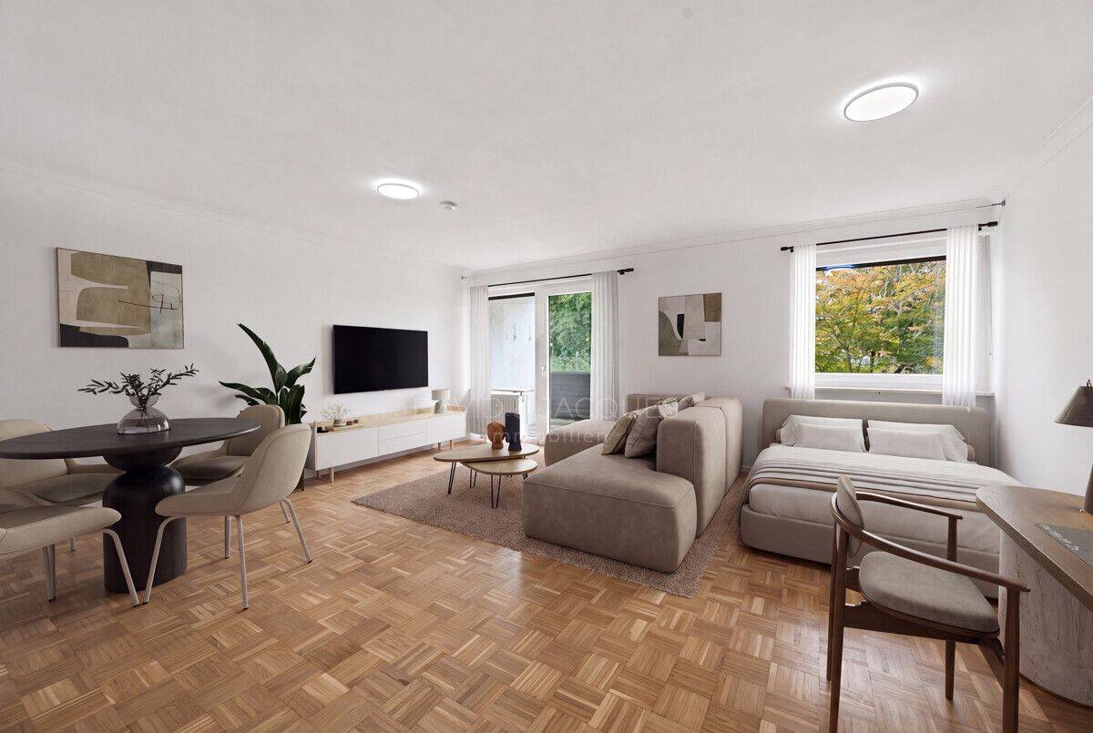 Modernisiert & bezugsfrei: 1-Zimmer-Wohnung mit Balkon in Solln!, 81479 München (Thalk. Obersendl.-Forsten-Fürstenr.-Solln)