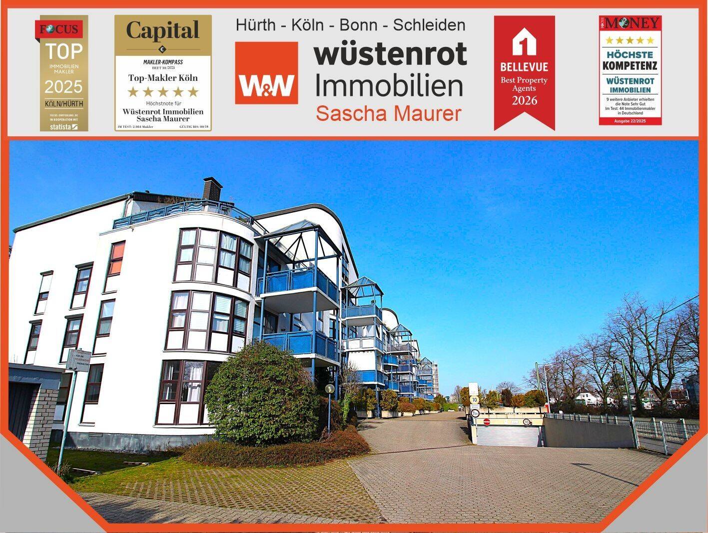 Bezugsfrei! Barrierefrei! Frisch renoviert! Top 2 Zimmer ETW mit Aufzug, Terrasse, und TG-Stellplatz, 53757 Sankt Augustin