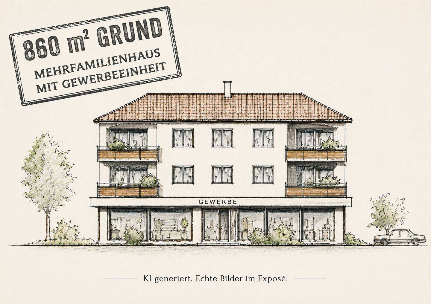 Schweinau MFH mit extra Baugrund 5 Wohnungen 1 Gewerbeeinheit gut vermietet, 90439 Nürnberg (Großreuth bei Schweinau Schweinau Sankt Leonhard Sündersbühl)