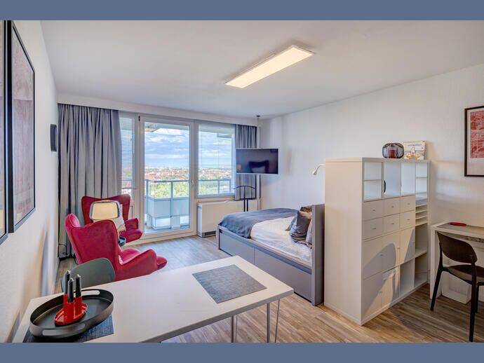 Möbliert: Apartment im 8. OG. mit herrlichem Weitblick über München, 80339 München (Ludwigsvorstadt-Isarvorstadt Schwanthalerhöhe)