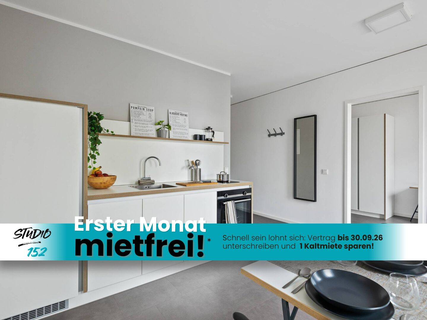STUDENTS ONLY: Studio 152 – modernes Zimmer in einer 2er-WG mit EBK, ALL-IN-MIETE, UVM. im Wiesbadener Rheingauviertel, 65197 Wiesbaden (Biebrich Dotzheim Wiesbaden)