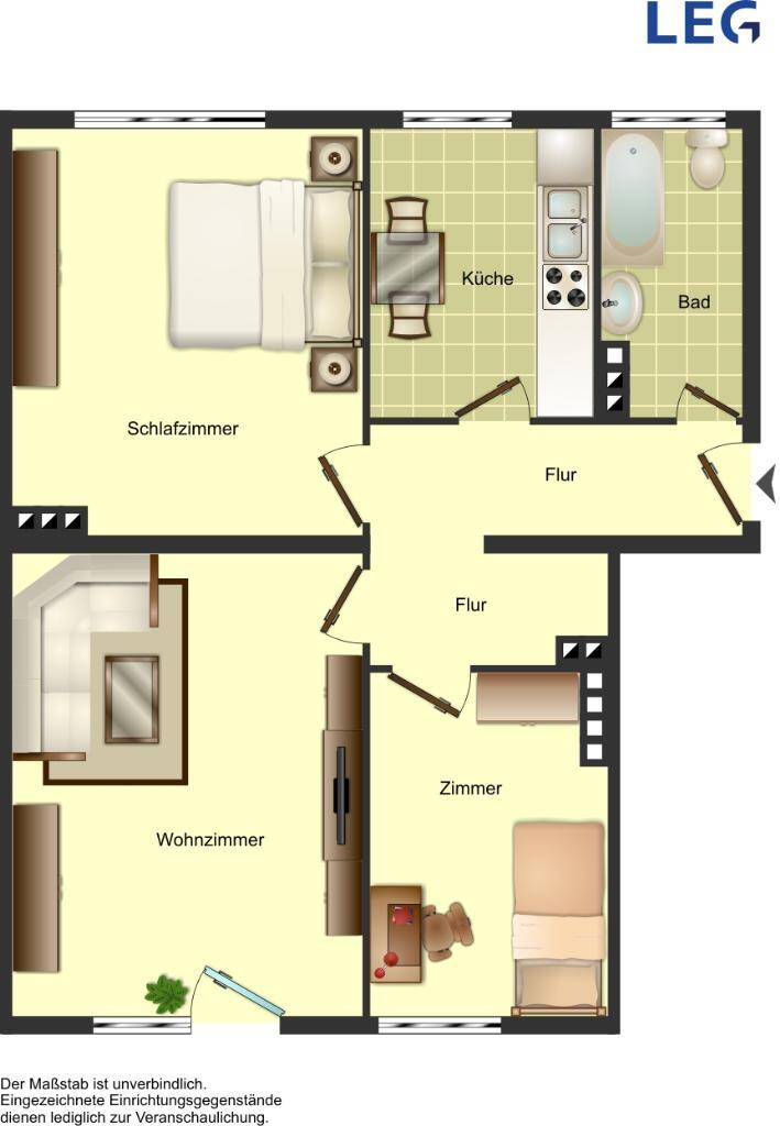 3-Zimmer-Wohnung mit Balkon in Kremenholl leer, 42857 Remscheid (Innen Nord Süd West)