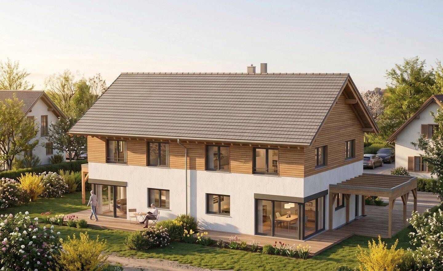 DHH in Prien – 500 m zum Strandbad | Wohnfläche erweiterbar | Holbzbauweise mit Fa. Regnauer, 83052 Bruckmühl