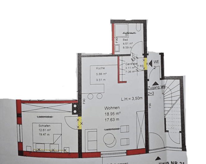 2 Zimmerwohnung mit Bad im EG, 58452 Witten