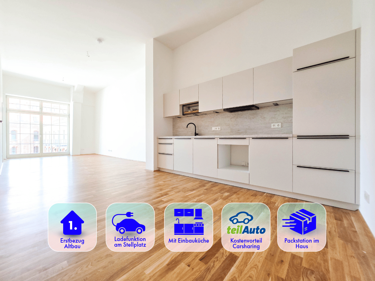 Loft mit Lift – charmante 2 Zimmer Wohnung mit Einbauküche!, 9111 Chemnitz (Altchemnitz Schloßchemnitz Zentrum)