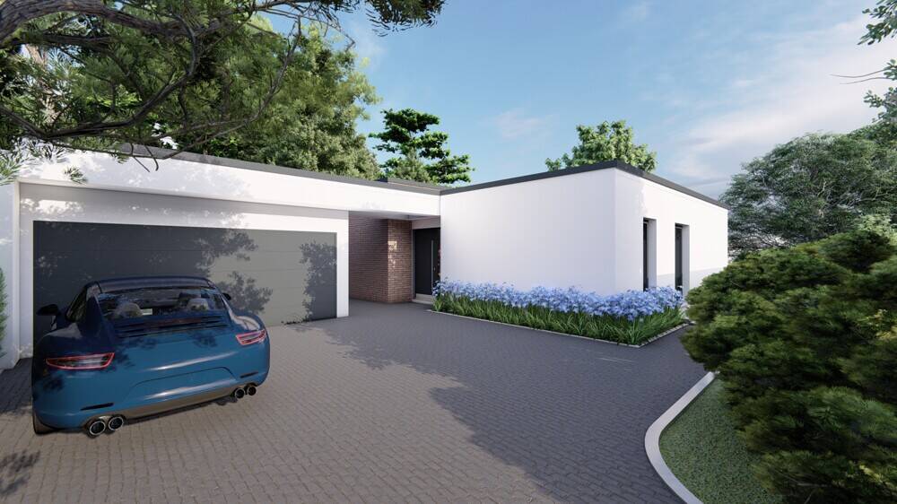 Architektenvilla am Waldrand – Bauhausbungalow mit Dachterrasse, Doppelgarage und exklusiver Privatsphäre, 51429 Bergisch Gladbach