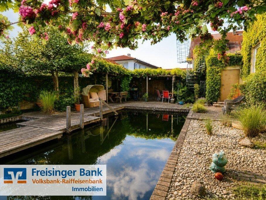 Wohnen wie im Urlaub – 4-Zimmer-Wohnung mit mediterraner Oase & Naturpool in Hallbergmoos, 85399 Hallbergmoos