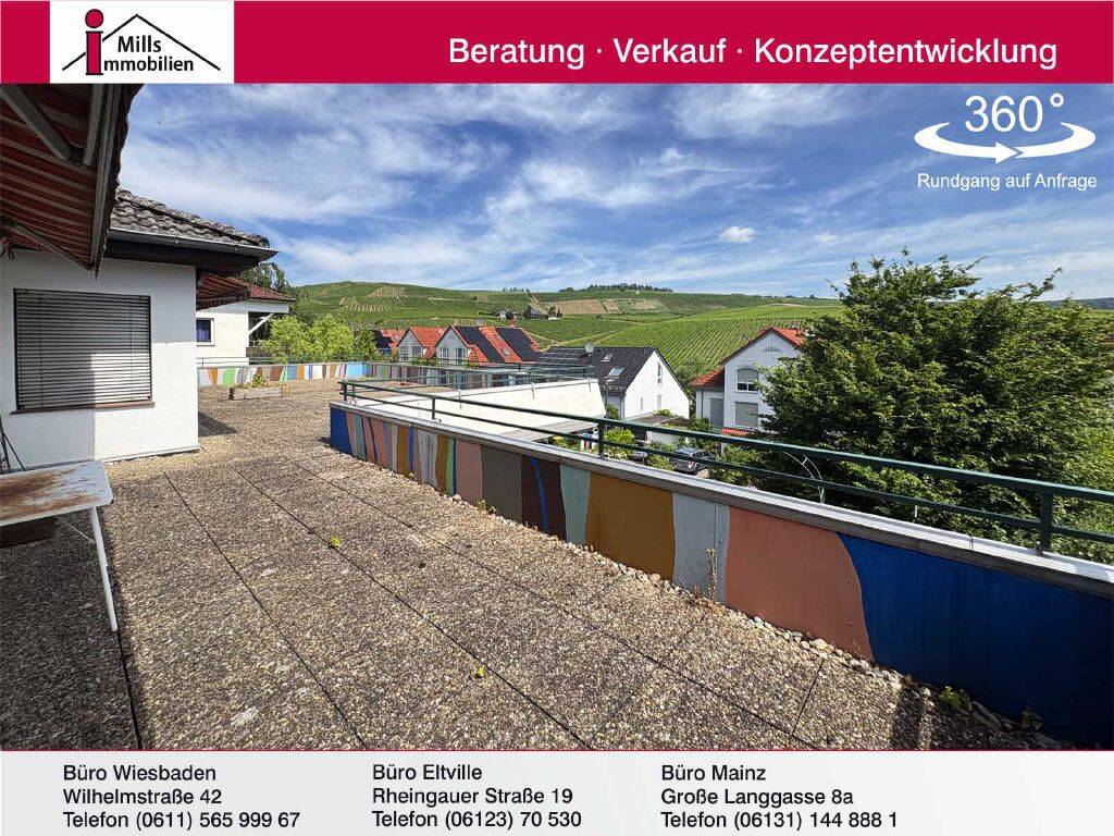 Penthouse-Wohnung mit Terrasse und Panoramablick in top Feldrandlange von Eltville, 65343 Eltville am Rhein