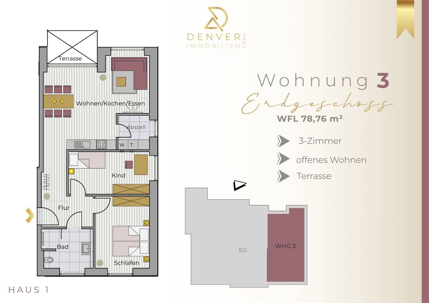 Reserviert: Komfort trifft auf Stil: exklusiver Neubau in Dinklage – 3 Zimmer im EG / KfW40 + QNG, 49413 Dinklage