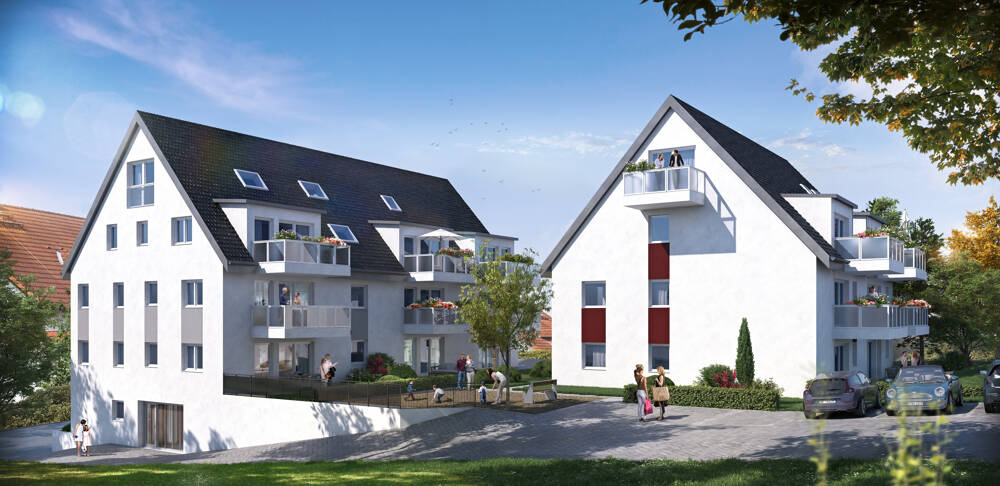 Neubauprojekt in Hochdorf, 4- Zi.-Maisonette-Whg., 1.+2.DG, Balkon, KfW55, Aufzug, Tiefgarage!, 73269 Hochdorf