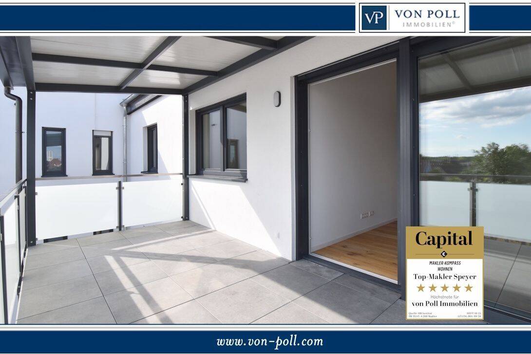 klimatisierte Dachgeschoss-Wohnung mit Sichtgebälk, großem Balkon und Aufzug, 67117 Limburgerhof