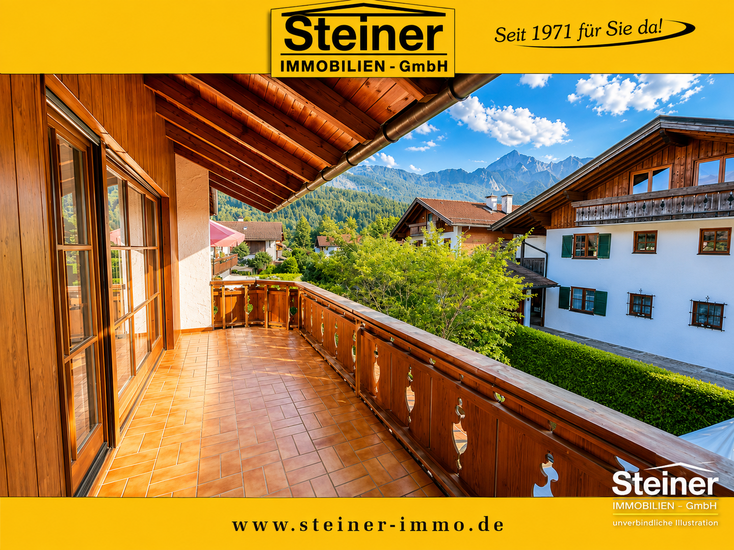 3,5-Zimmer Maisonette-Wohnung ca. 105m², eigener Eingang, 1. OG/DG, EBK, 2 Balkone, Keller, Garage, 82467 Garmisch-Partenkirchen