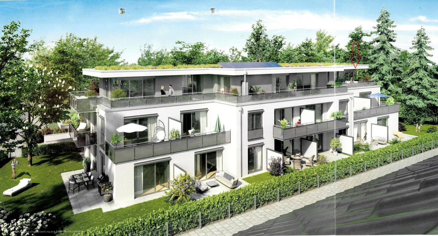 2-Zimmer-Neubau-Penthousewohnung mit Einbauküche u. TG-Stellplatz, 81375 München (Hadern)